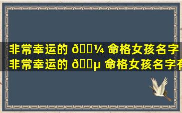 非常幸运的 🌼 命格女孩名字（非常幸运的 🐵 命格女孩名字有哪些）